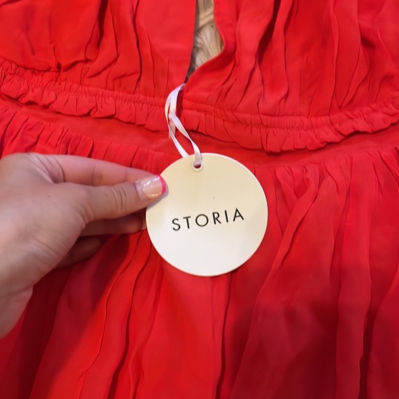 NWT Bright Red Triple Threads Ruffle Dress - Picture 3 of 6